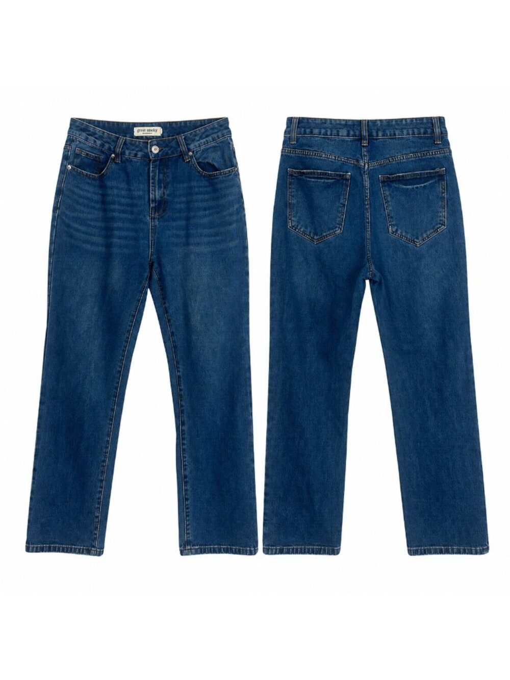 Great Smoky LA Jeans Junior 5 Blue High Rise Straight Leg Cotton Retro Denim